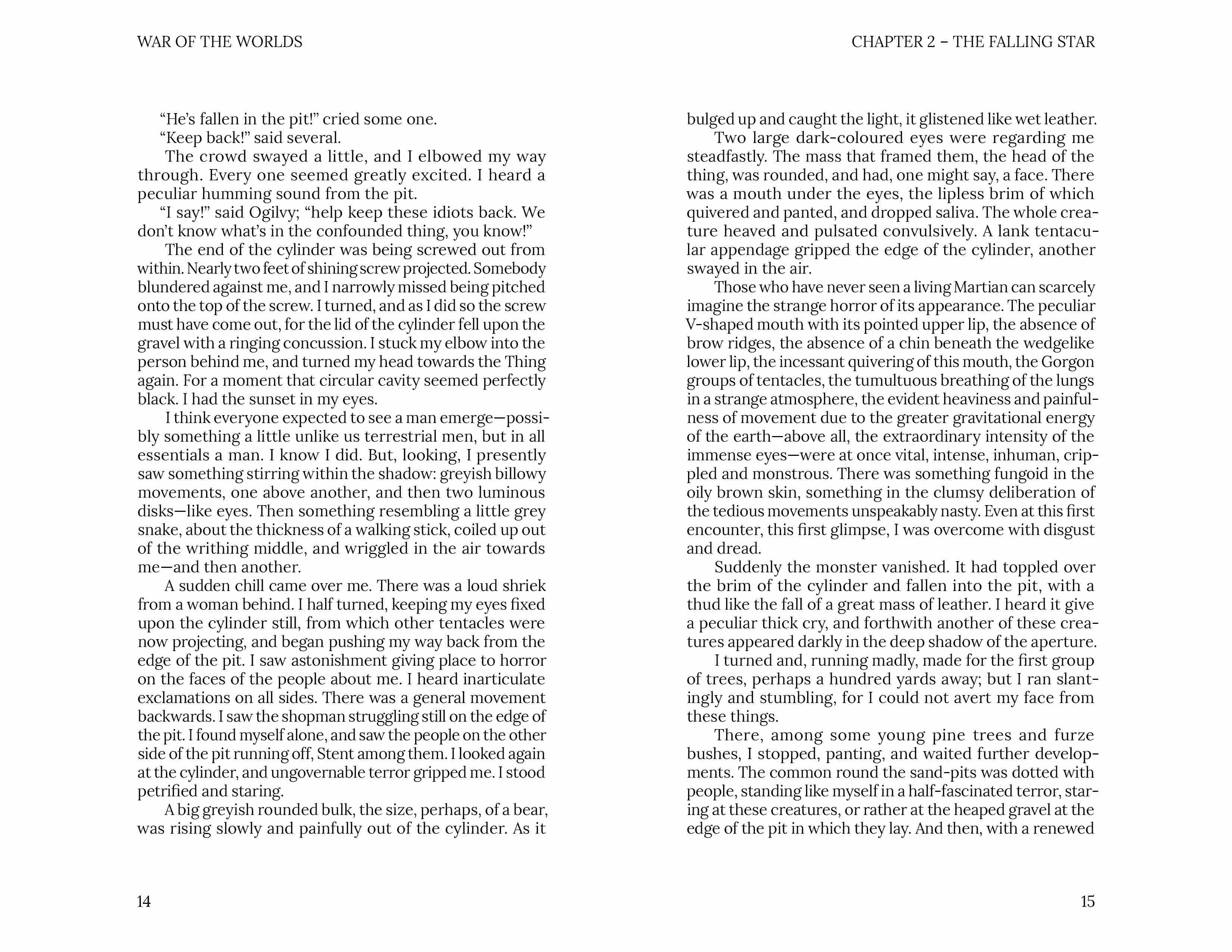 War Of The Worlds Body Copy Spread